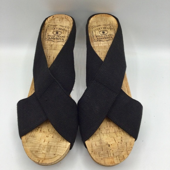 Lucky Brand | Shoes | Lucky Brand Miller2 Slide Cork Wedge Sandals | Poshmark